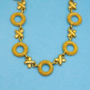 16 inch, Vintage X's and O's Unique Choker Necklace - N32